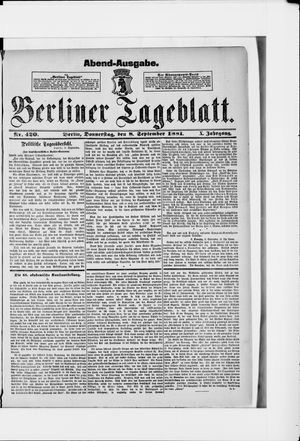 Berliner Tageblatt und Handels-Zeitung vom 08.09.1881