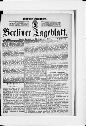 Berliner Tageblatt und Handels-Zeitung vom 16.09.1881