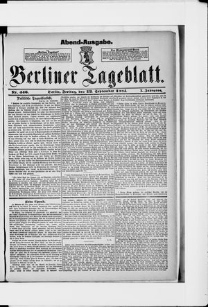 Berliner Tageblatt und Handels-Zeitung vom 23.09.1881