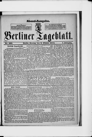 Berliner Tageblatt und Handels-Zeitung vom 03.10.1881