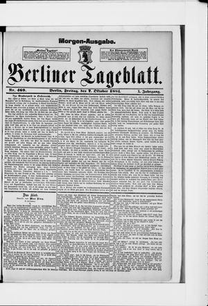 Berliner Tageblatt und Handels-Zeitung on Oct 7, 1881