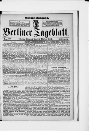Berliner Tageblatt und Handels-Zeitung vom 12.10.1881