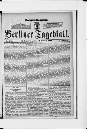 Berliner Tageblatt und Handels-Zeitung vom 14.10.1881