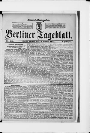 Berliner Tageblatt und Handels-Zeitung vom 14.10.1881
