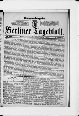 Berliner Tageblatt und Handels-Zeitung vom 16.10.1881