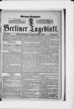 Berliner Tageblatt und Handels-Zeitung vom 22.10.1881