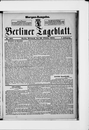 Berliner Tageblatt und Handels-Zeitung vom 26.10.1881