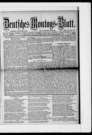 Berliner Tageblatt und Handels-Zeitung on Nov 21, 1881