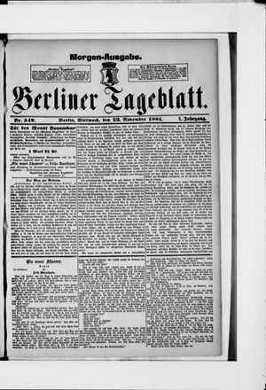 Berliner Tageblatt und Handels-Zeitung on Nov 23, 1881