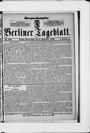 Berliner Tageblatt und Handels-Zeitung vom 08.12.1881