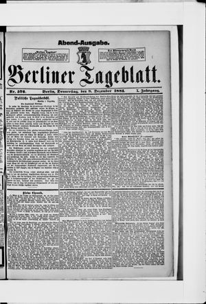 Berliner Tageblatt und Handels-Zeitung vom 08.12.1881
