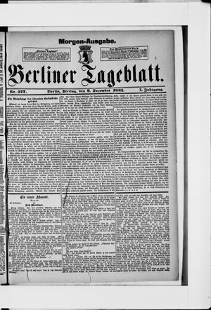 Berliner Tageblatt und Handels-Zeitung vom 09.12.1881