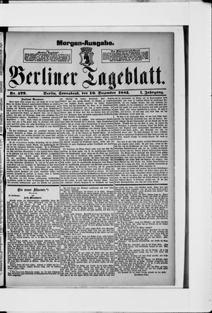 Berliner Tageblatt und Handels-Zeitung vom 10.12.1881