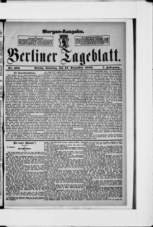 Berliner Tageblatt und Handels-Zeitung vom 11.12.1881