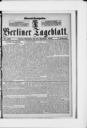 Berliner Tageblatt und Handels-Zeitung vom 14.12.1881
