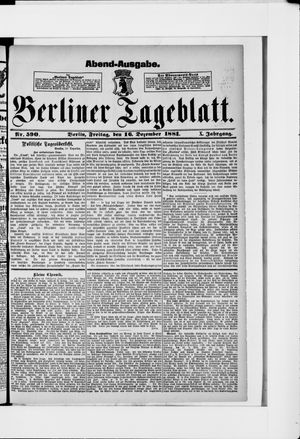 Berliner Tageblatt und Handels-Zeitung on Dec 16, 1881