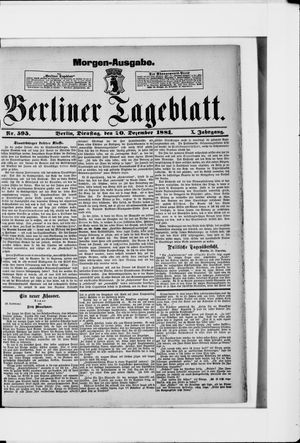 Berliner Tageblatt und Handels-Zeitung vom 20.12.1881
