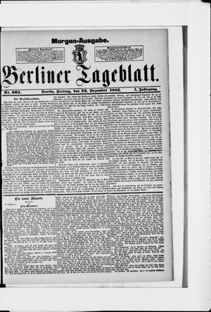 Berliner Tageblatt und Handels-Zeitung vom 23.12.1881