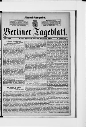 Berliner Tageblatt und Handels-Zeitung vom 28.12.1881