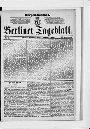 Berliner Tageblatt und Handels-Zeitung vom 01.01.1882