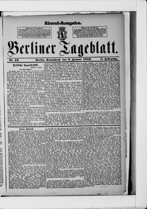 Berliner Tageblatt und Handels-Zeitung vom 07.01.1882