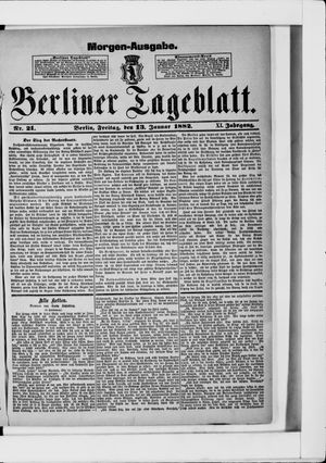 Berliner Tageblatt und Handels-Zeitung vom 13.01.1882