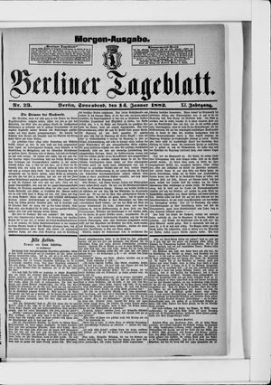 Berliner Tageblatt und Handels-Zeitung vom 14.01.1882