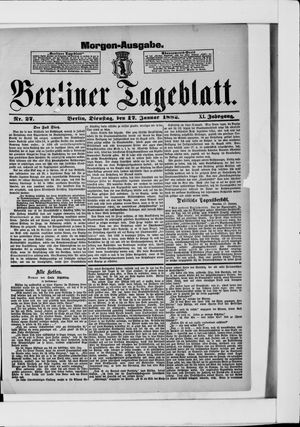 Berliner Tageblatt und Handels-Zeitung vom 17.01.1882