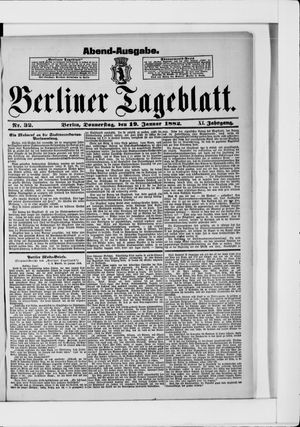 Berliner Tageblatt und Handels-Zeitung vom 19.01.1882
