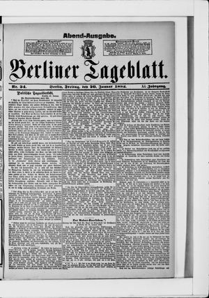 Berliner Tageblatt und Handels-Zeitung on Jan 20, 1882
