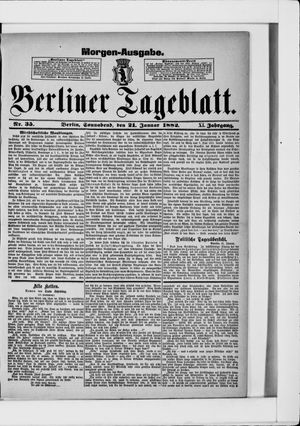 Berliner Tageblatt und Handels-Zeitung vom 21.01.1882
