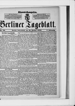 Berliner Tageblatt und Handels-Zeitung on Jan 21, 1882