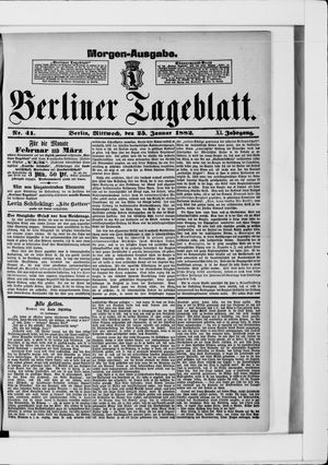 Berliner Tageblatt und Handels-Zeitung on Jan 25, 1882