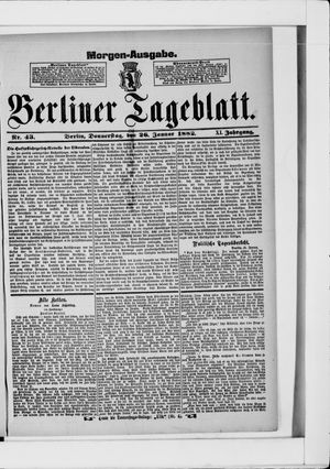 Berliner Tageblatt und Handels-Zeitung vom 26.01.1882