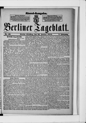 Berliner Tageblatt und Handels-Zeitung on Jan 31, 1882