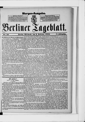 Berliner Tageblatt und Handels-Zeitung vom 01.02.1882