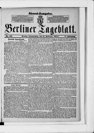 Berliner Tageblatt und Handels-Zeitung vom 02.02.1882