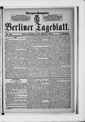 Berliner Tageblatt und Handels-Zeitung vom 07.02.1882