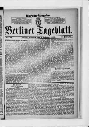Berliner Tageblatt und Handels-Zeitung vom 08.02.1882