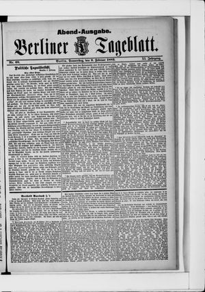 Berliner Tageblatt und Handels-Zeitung vom 09.02.1882