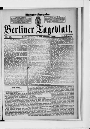 Berliner Tageblatt und Handels-Zeitung vom 10.02.1882