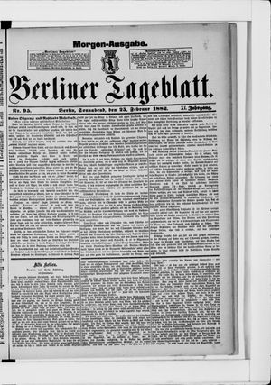 Berliner Tageblatt und Handels-Zeitung vom 25.02.1882