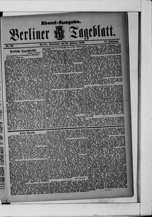 Berliner Tageblatt und Handels-Zeitung vom 25.02.1882