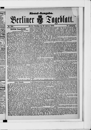 Berliner Tageblatt und Handels-Zeitung vom 28.02.1882