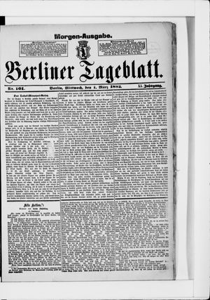 Berliner Tageblatt und Handels-Zeitung vom 01.03.1882