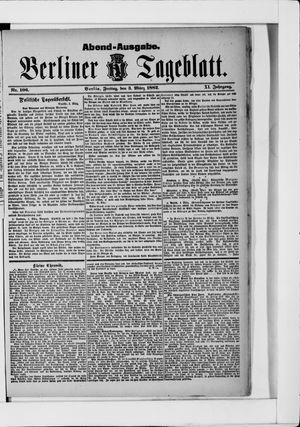 Berliner Tageblatt und Handels-Zeitung vom 03.03.1882