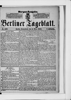 Berliner Tageblatt und Handels-Zeitung on Mar 4, 1882