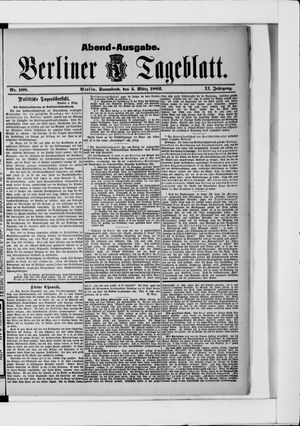 Berliner Tageblatt und Handels-Zeitung on Mar 4, 1882