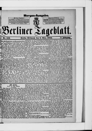 Berliner Tageblatt und Handels-Zeitung on Mar 8, 1882