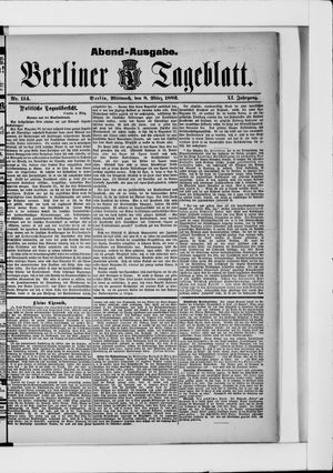 Berliner Tageblatt und Handels-Zeitung on Mar 8, 1882